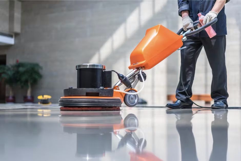 Professional VCT floor care equipment - commercial floor-stripping machine on polished tile