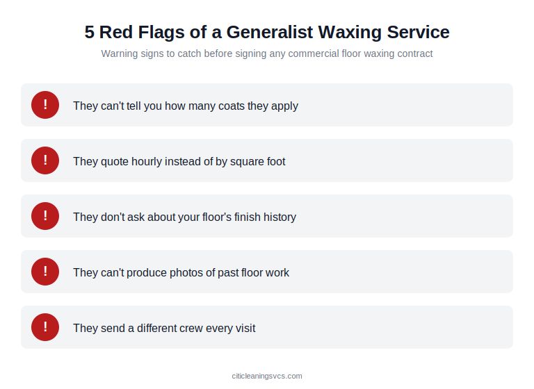 5 red flags checklist for spotting a generalist commercial floor waxing company