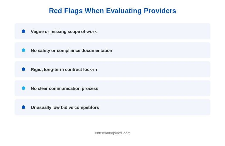 Red flags checklist for evaluating janitorial services companies
