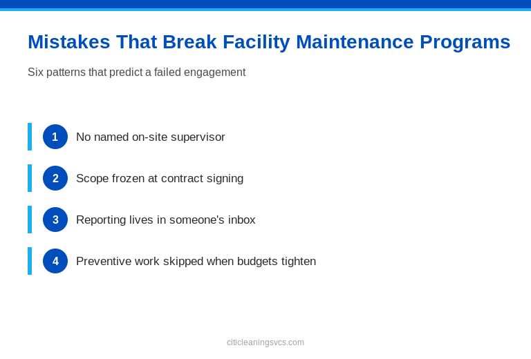 Mistakes\ That\ Break\ Facility\ Maintenance\ Programs — facility manager visual