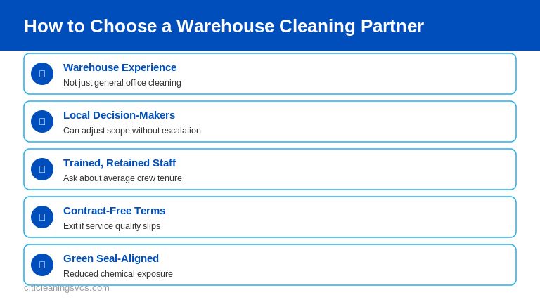 How to choose the right warehouse cleaning company partner