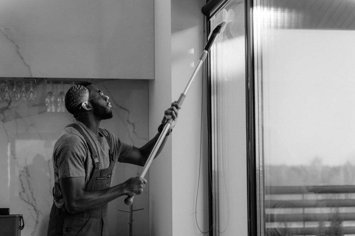 Property owner reviewing a commercial cleaning proposal from a janitorial partner