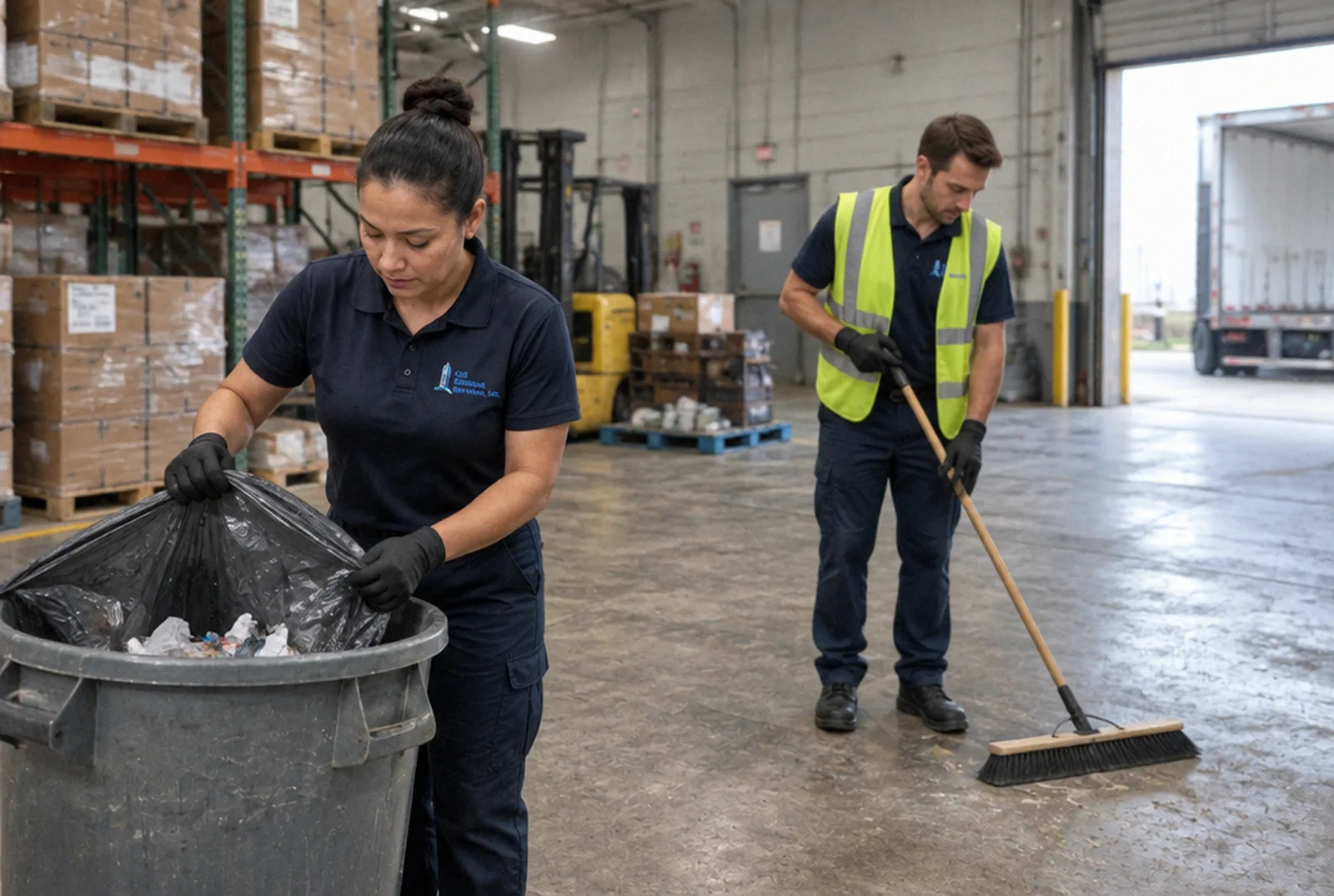 Citi Cleaning crew cleaning a distribution warehouse loading dock in Orlando, FL